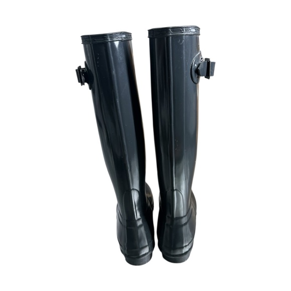 🌧️ Hunter Original Tall Rain Boots – Gloss Black / Charcoal Gray - Picture 4 of 8